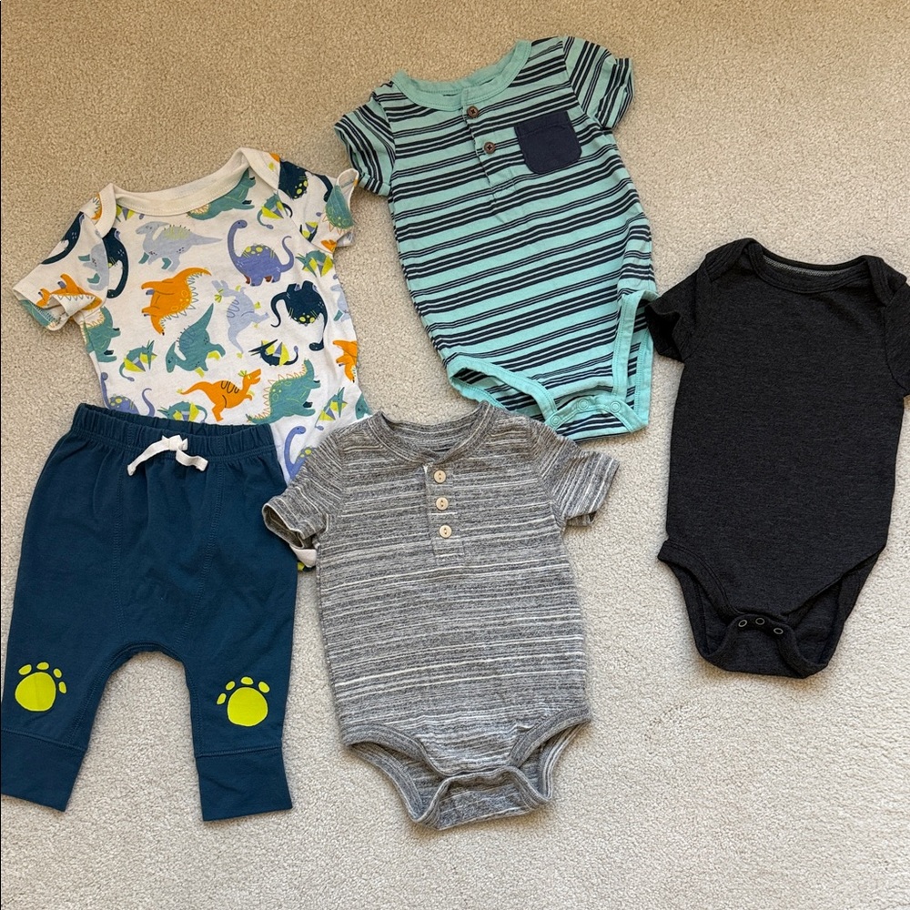 Baby Boy Bodysuits and Pants - set of 5